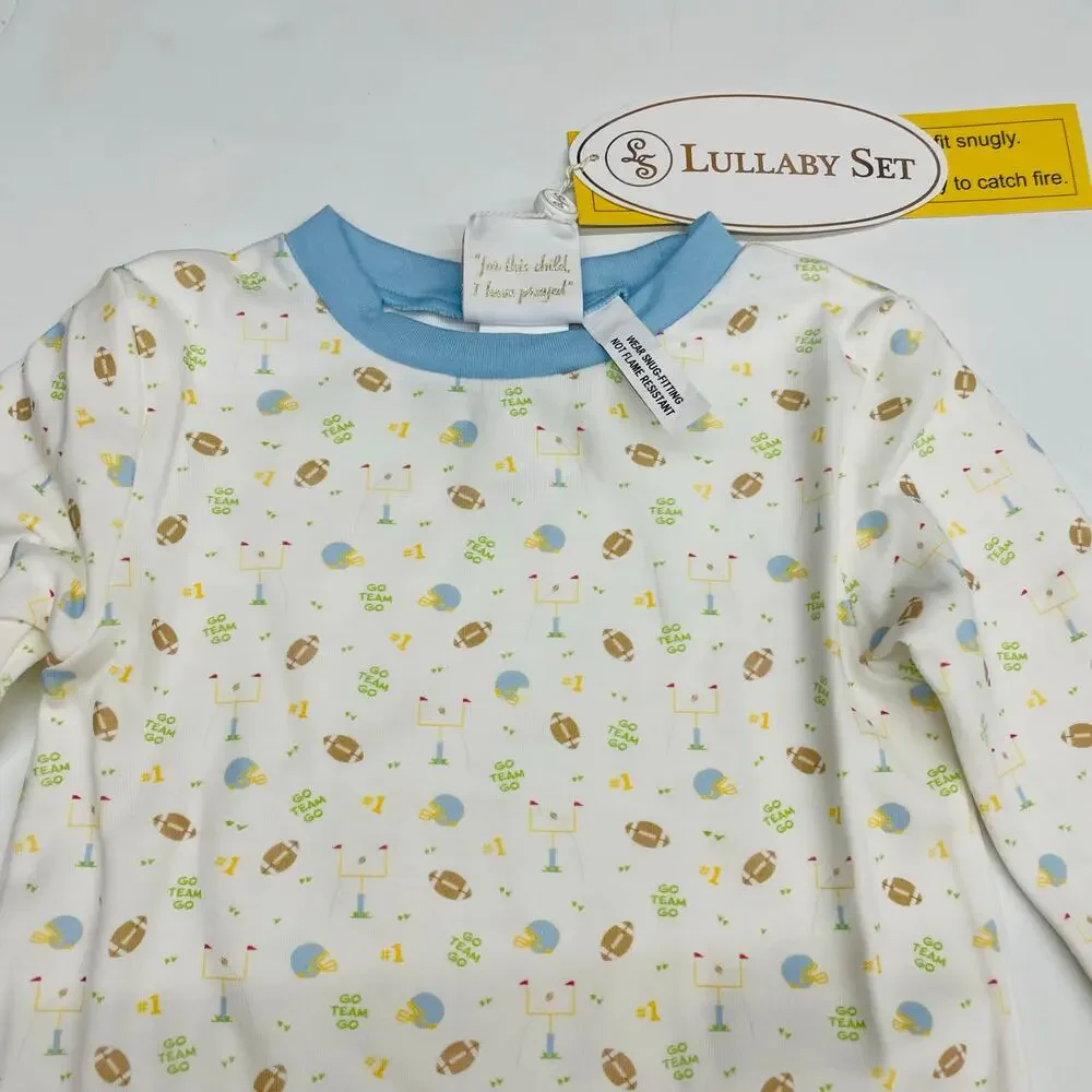 NWT Lullaby Set 24M Sweet Pea PJ Set - Football Print